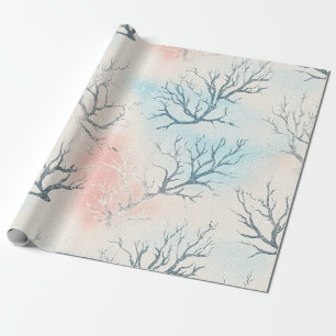 Boho Luxe Wasserfarbe Küstenkorallenmuster (1) Geschenkpapier