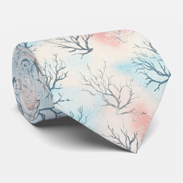 Boho Luxe Wasserfarbe Küstenkorallenmuster (1) Krawatte (Gerollt)