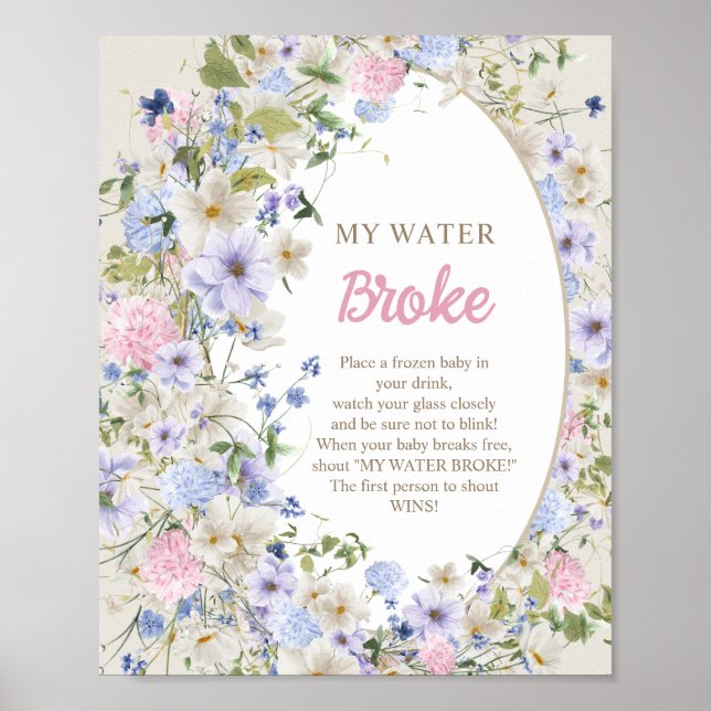 Boho Luxuriant Bouquet Sommer erröten Mein Wasser  Poster (Vorne)