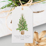 Boho Macrame Christmas Tree Geschenkanhänger<br><div class="desc">Illustration eines Weihnachtsbaumes in Makramkorb. Der Baum ist mit Pampen und Stangen dekoriert,  die oben mit einem strahlenden Stern geschmückt sind.</div>