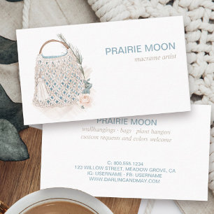 Boho-Macrame-Wasserfarben-Tasche Visitenkarte
