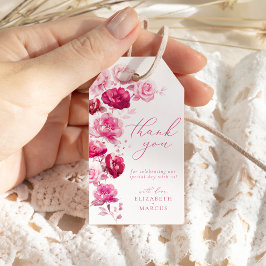 Boho Magenta Hot Pink Floral Elegantes Hochzeitsgu Geschenkanhänger