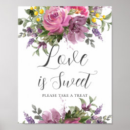 Boho Magenta Pink Lila Blumenzwiebelflorenszettel  Poster