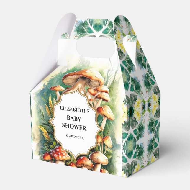 Boho Magical Mushroom Baby Dusche Geschenkschachtel (Vorderseite)