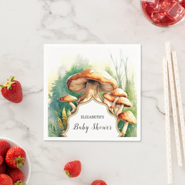 Boho Magical Mushroom Baby Dusche Serviette (Beispiel)