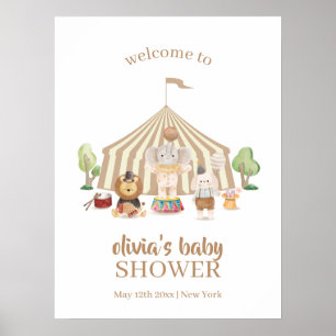 Boho Magical Safari Circus Baby Dusche Willkommen Poster