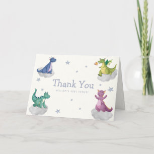 Boho Magischer Himmel Kleiner Drache Baby Shower  Dankeskarte