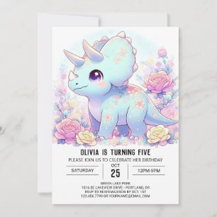 Boho Majestic Dinosaur Digital Geburtstag Einladung