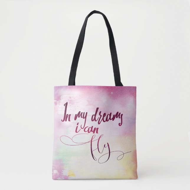 Boho malte Aquarell in meinen Träumen, die ich Tasche (Vorderseite)