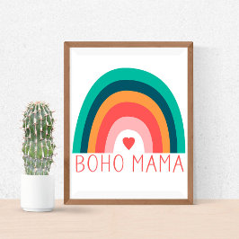 Boho Mama Rainbow Modern Bright Colors Poster