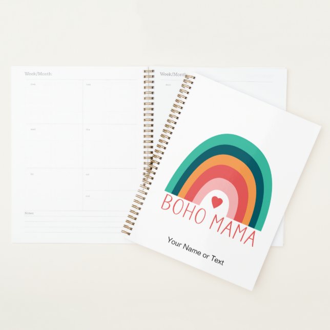 Boho Mama Rainbow Modern Bright Colors Trendy Planer (Anzeige)
