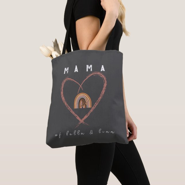 Boho Mama Text w/Moon Feathers and Kid Names Tasche (Von Nahem)