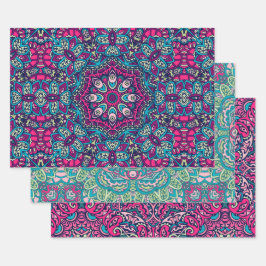 Boho Mandala Abstract Design Geschenkpapier Set