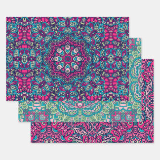 Boho Mandala Abstract Design Geschenkpapier Set