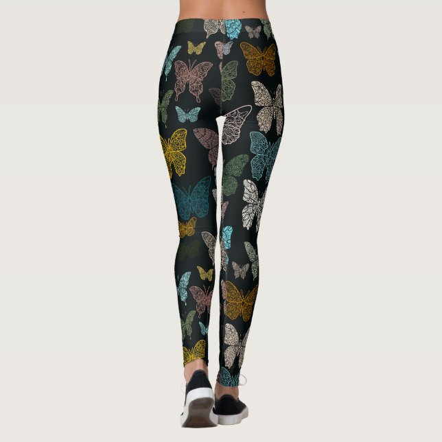 Boho Mandala Butterflies Leggings (Dos)
