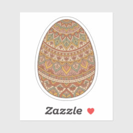 Boho Mandala Easter Egg Earth Tones Aesthetic Aufkleber