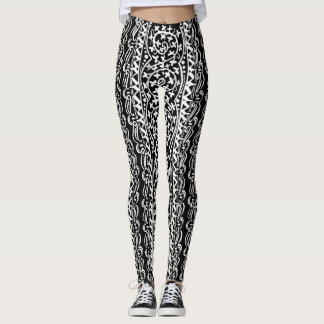 Boho Mandala Flower & Leaf Leggings