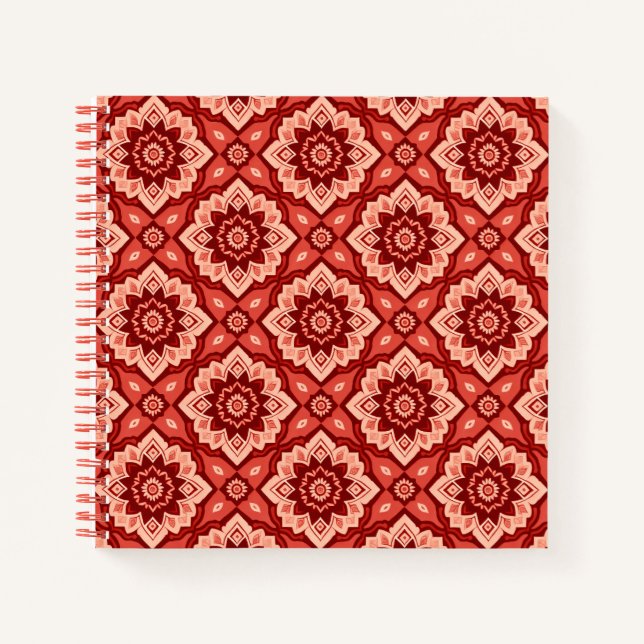 Boho Mandala Geometrisches Muster Notizbuch (Vorderseite)