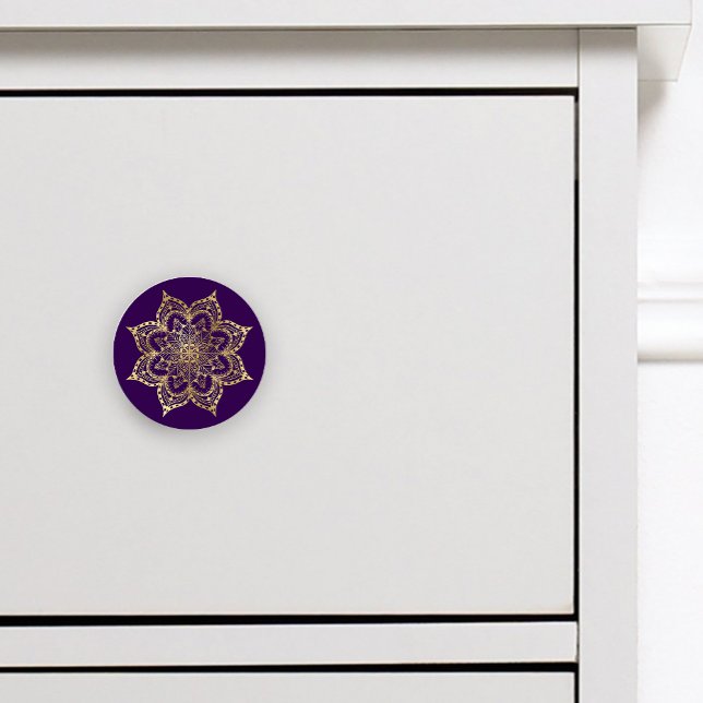 Boho Mandala Gold Lila Keramikknauf (Von Creator hochgeladen)