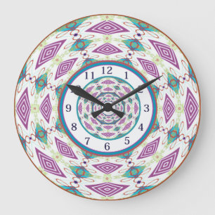 Boho Mandala Large Clock Große Wanduhr