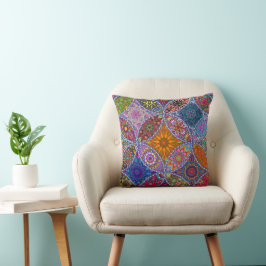 Boho Mandala Quilt Pattern farbenfroher Hippie Sty Kissen
