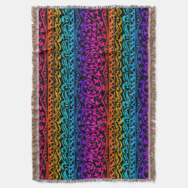 Boho Mandala Rainbow Blume & Leaf Throw Blanket Decke