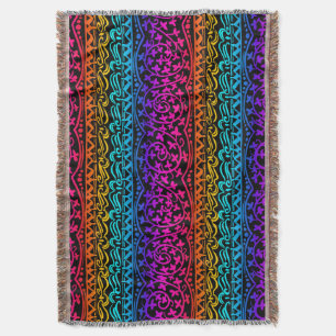 Boho Mandala Rainbow Blume & Leaf Throw Blanket Decke