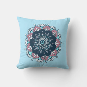 Boho Mandala Reversible Throw Pillow Kissen