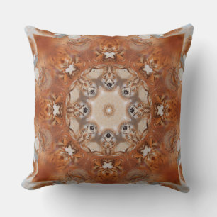 Boho Mandala Rust Gray Dusty Peach Throw Kissen