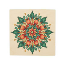 Boho Mandala Wall Art - Turquoise, Coral et Or