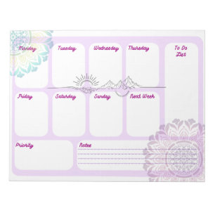 Boho Mandala Wochentlicher Spiritualer Planer Schr Notizblock