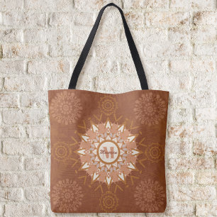Boho Mandalas - Sac fourre-tout de tons de terre