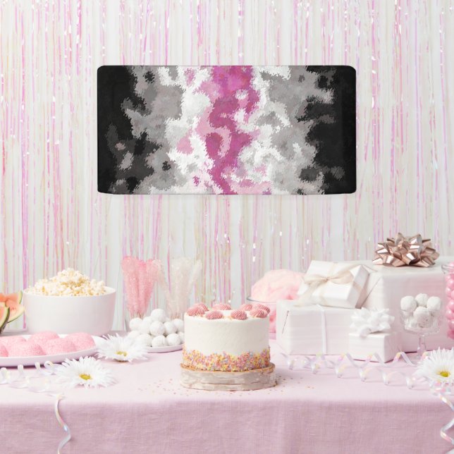 Boho Marble Abstrakte Librafeminine Pride Flag Banner (Party)