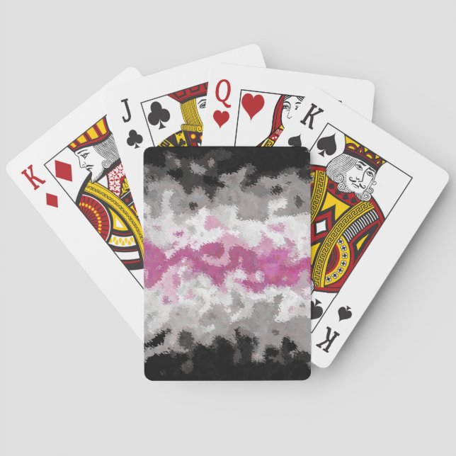 Boho Marble Abstrakte Librafeminine Pride Flag Spielkarten (Rückseite)