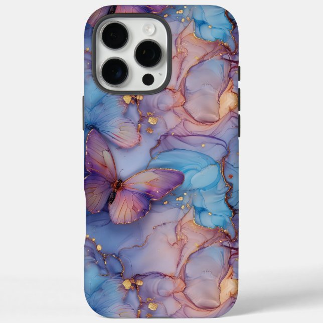 Boho Marble Butterfly iPhone iPhone 16 Pro Max Hülle (Rückseite)