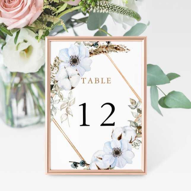 Boho Mariage Numéro de table Cadre Automne Terraco (Créateur téléchargé)