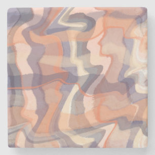 Boho Marmor wirbeln Tartanorange lila Elfenbein Steinuntersetzer
