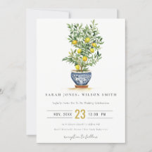 Boho marokkanische Wasserfarbe Gelbe Zitronenbaum 