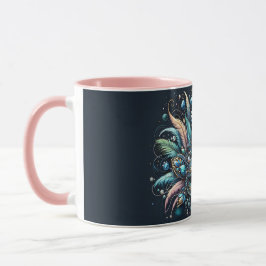 Boho Masquerade Feather Jewel Mask Tasse