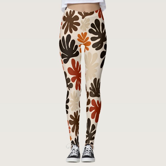 Boho Matisse Blumenmuster  Leggings (Vorderseite)