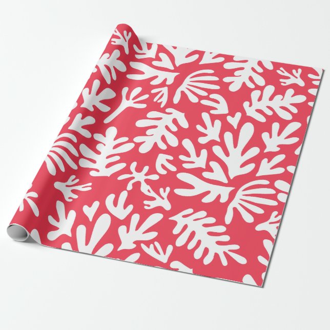 Boho Matisse Botanical Shapes Weihnachten Geschenkpapier (Ungerollt)