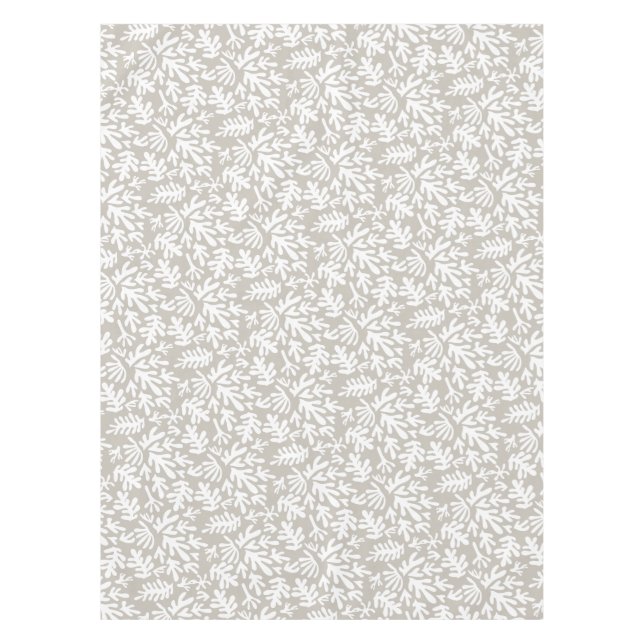 Boho Matisse botanische Formen Muster Grau Tischdecke (Vorderseite)