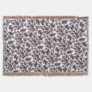 Boho Matisse botanische Formen Muster Schwarz Grau Decke