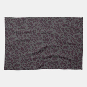 Boho Matisse botanische Formen Muster Schwarz Grau Geschirrtuch