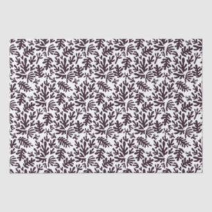 Boho Matisse botanische Formen Muster Schwarz Grau Seidenpapier
