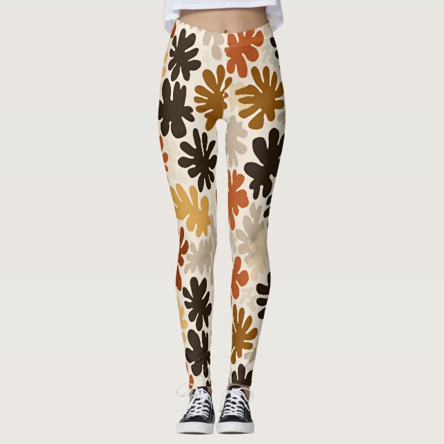 Boho Matisse Flower Pattern  Leggings (Vorderseite)