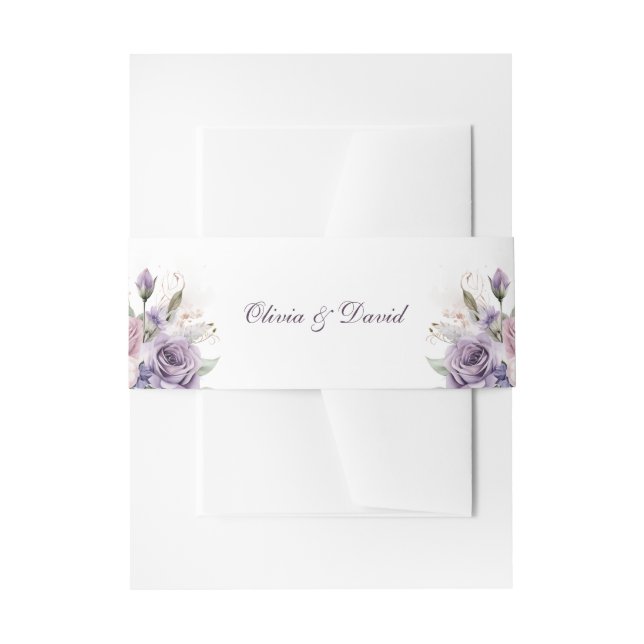 Boho Mauve und Lilac Floral Wedding Einladungsbanderole (Vorderseite Beispiel)