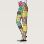 Boho Maximalist Patchwork Quilt Gemustert Leggings<br><div class="desc">Es ist wie ein Patchwork-Quilt für Ihre Beine. Diese gemusterten Leggings illustrieren mutig gefärbte Blumenmuster in einem boho maximalistischen Stil in den Farbtönen Gelb,  Orange,  Magenta,  Türkis,  Blau,  aquamarin,  Kalkgrün und lila.</div>
