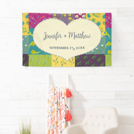 Boho Maximalist Patchwork Quilt Wedding Banner