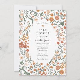 Boho Meadow Wildblume Babydusche Einladung